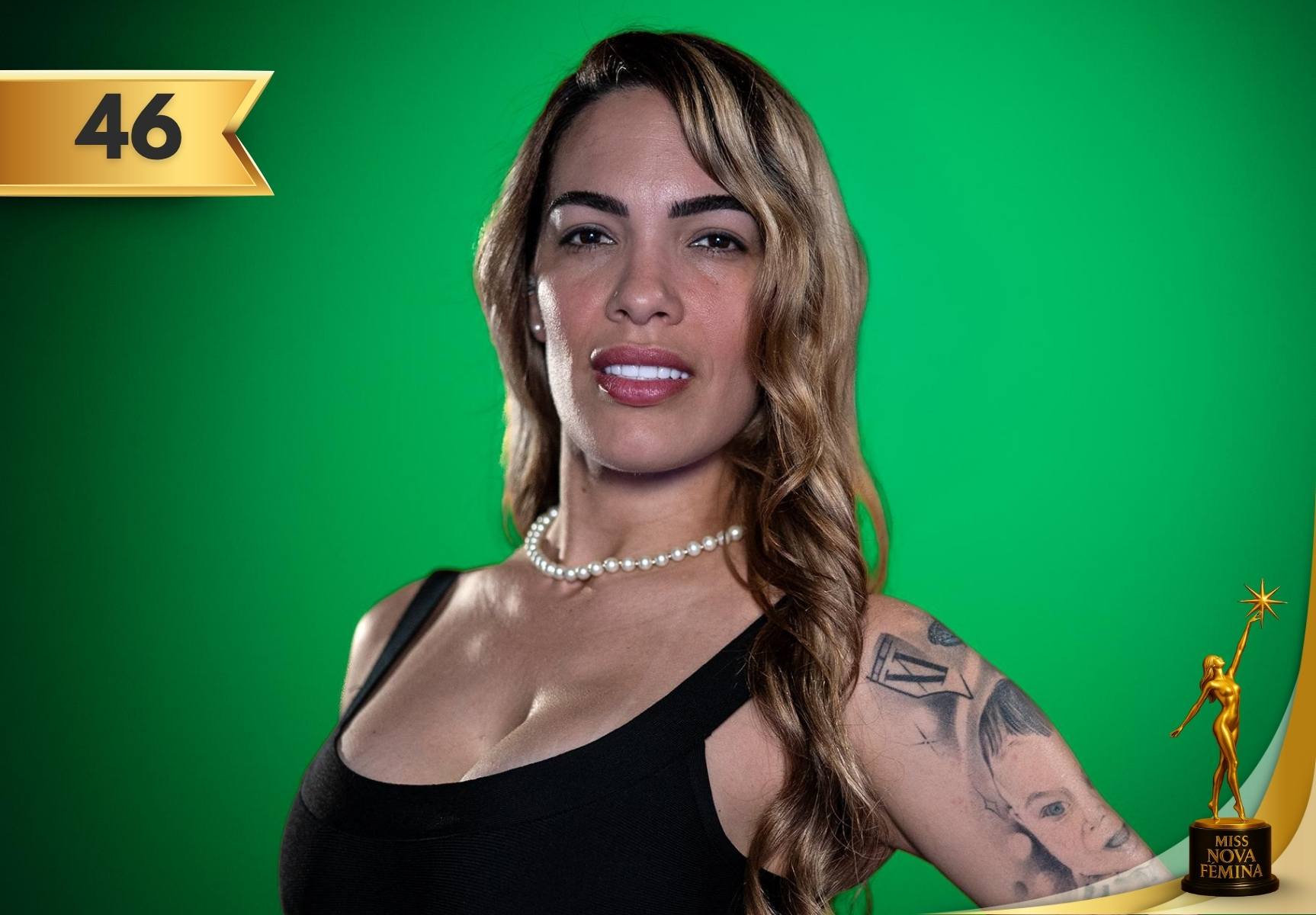Rachel Herrera González, concursante 46, en Miss Nova Fémina Miami 2025, elegancia y empoderamiento femenino.